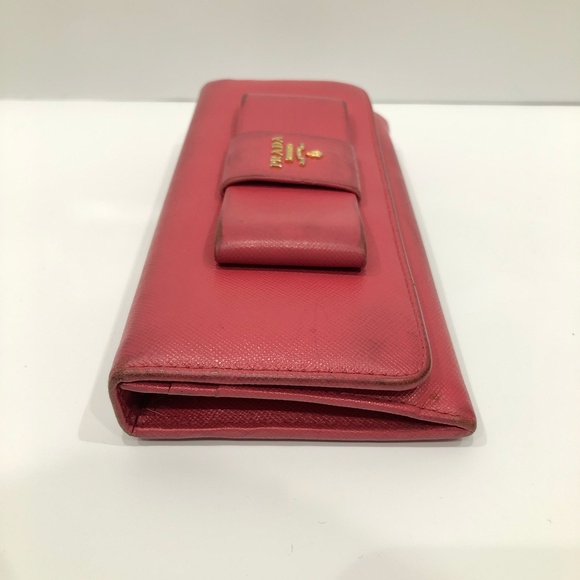 Prada Pink Leather Flap Long Wallet Sku#84590 (Gently used,fair condition) - Picture 4 of 15